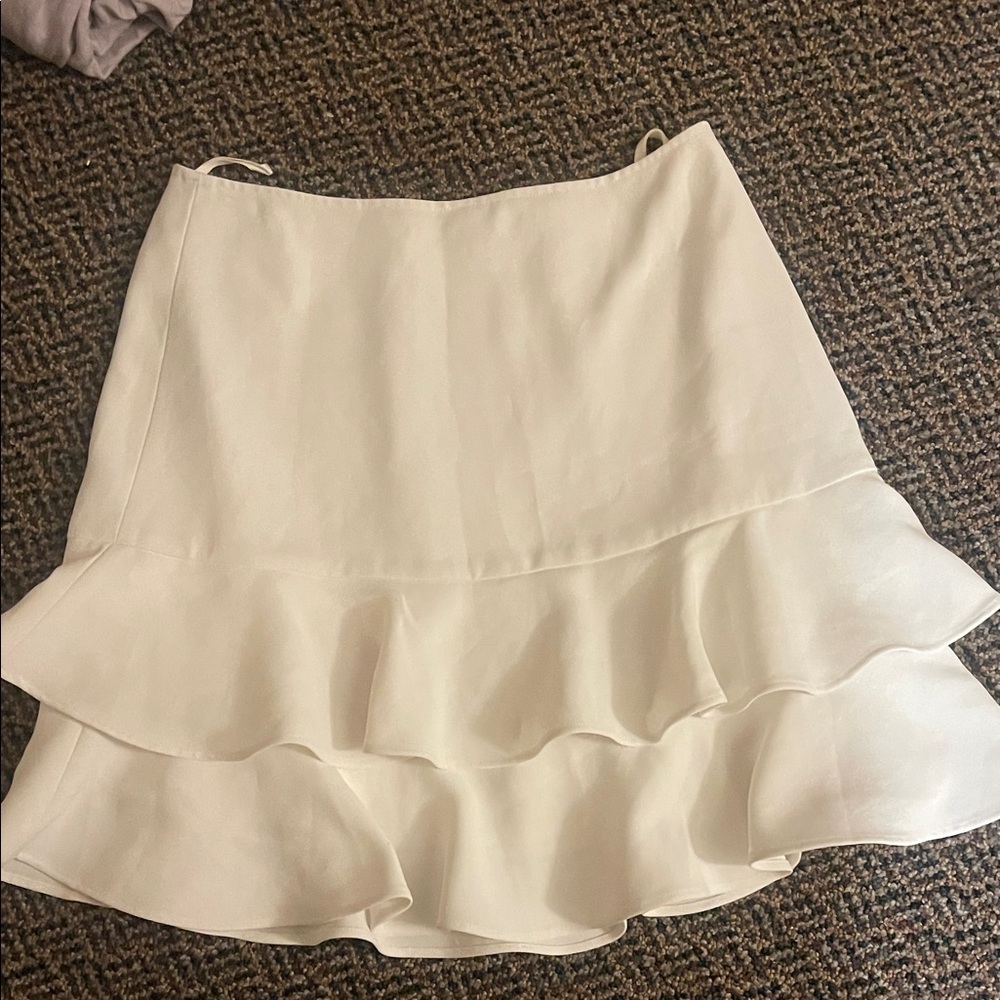 Sunday Best Cream Ruffle Mini Skirt